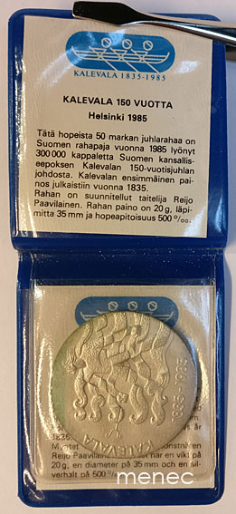 antikvaarinen-kirjakauppa-menec-kalevala-150-vuotta-juhlaraha-50