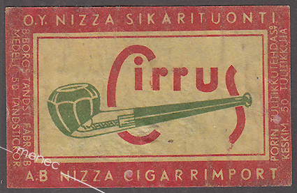 Tulitikkuetiketti, Cirrus 