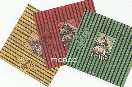 Kantele, makeisetikettejä, kolme väriä 