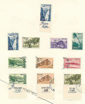 Israel, maisemia 1953, lentoposti, 11 kpl 