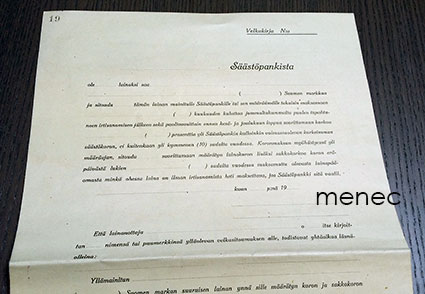 Velkakirjalomake 1928 