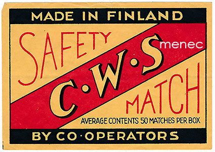 Vientietiketti, iso, C. W. S. 