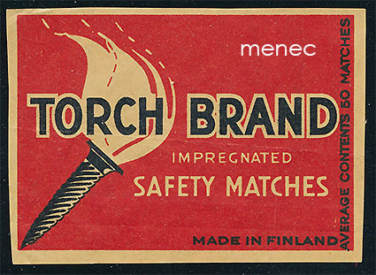 Vientietiketti, iso, Torch Brand 