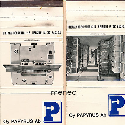 Tulitikkuaski, litteä, Oy Papyrus, 2 kpl 