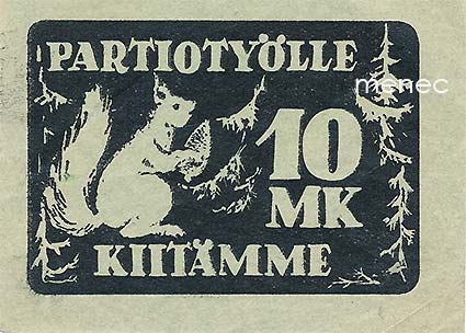 Partiotyölle 10 mk, hyväntekeväisyysmerkki 