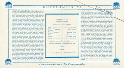 Hotel Imperial, elokuvamainos 