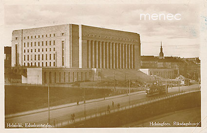 Helsinki, Eduskuntatalo, raitiovaunu 