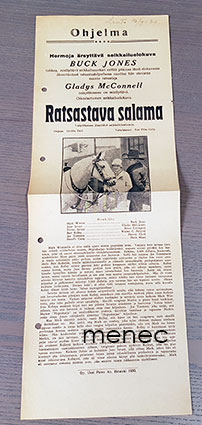 Ratsastava salama [Buck Jones], elokuvamainos 