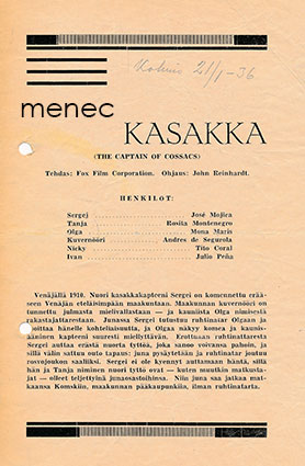 Kasakka, elokuvamainos 