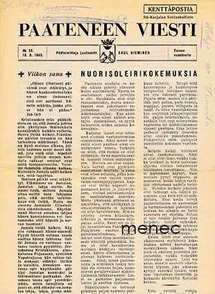 Paateneen viesti  1943,33