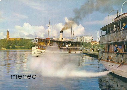 Savonlinna, satama, höyrylaiva Savonlinna ja toinen alus 