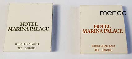 Tulitikkuaski, Hotel Marina Palace, Turku, 2 eri väristä 