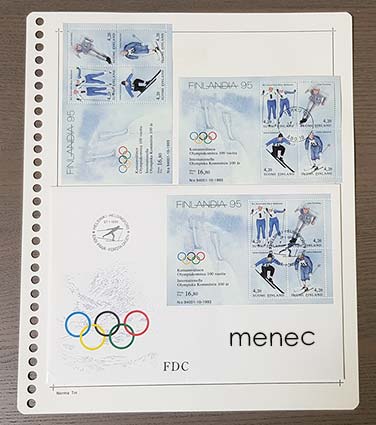 Finlandia 95, Talviurheilu, 2x pienoisarkki BL 11 + FDC 