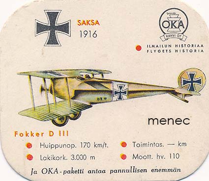 Keräilymerkki, Fokker D III 