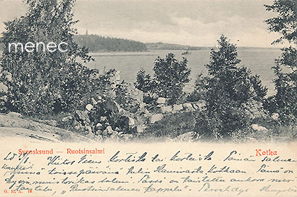 Kotka, Ruotsinsalmi, purjelaiva salmessa 