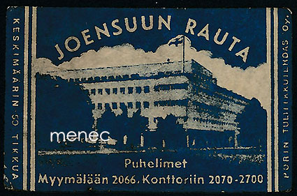 Tulitikkuetiketti, Joensuun Rauta 