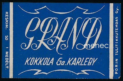 Tulitikkuetiketti, Grand Kokkola 