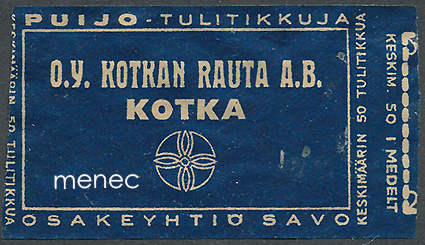 Kauppiasetiketti, Kotkan Rauta, Kotka 