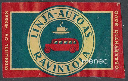 Tulitikkuetiketti, Linja-auto as. Ravintola 