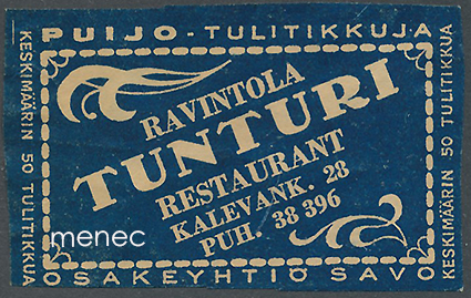 Kauppiasetiketti, Ravintola Tunturi, Helsinki 