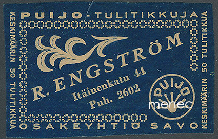 Kauppiasetiketti, R. Engström, Tampere 