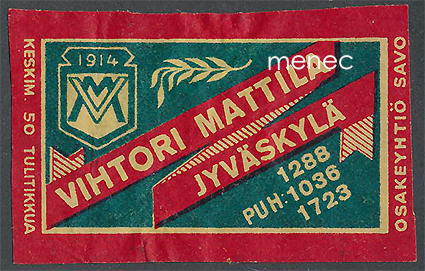 Kauppiasetiketti, Vihtori Mattila, Jyväskylä 