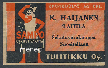 Seppä-etiketti, E. Haijanen, Laitila 