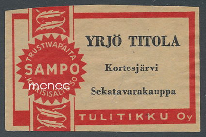 Kauppiasetiketti, Yrjö Titola, Kortesjärvi 