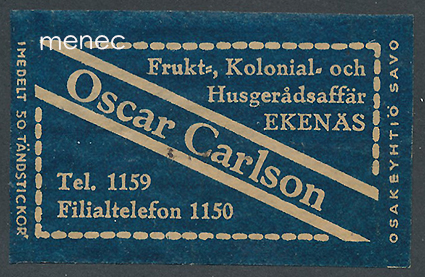 Kauppiasetiketti, Oscar Carlson, Tammisaari 
