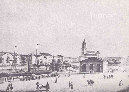 Aurajoen yli-satama, siipirataslaiva ja Auran silta 