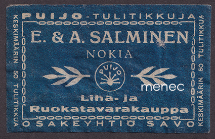 Kauppiasetiketti, E. & A. Salminen, Nokia 