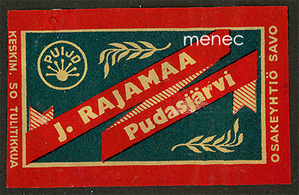 Kauppiasetiketti, J. Rajamaa, Pudasjärvi 