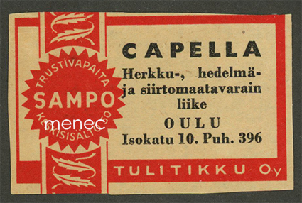 Kauppiasetiketti, Capella, Oulu 