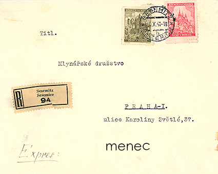 Saksa, Böömi-Määri, kirjattu pikalähetys 3+1,20H 1941 