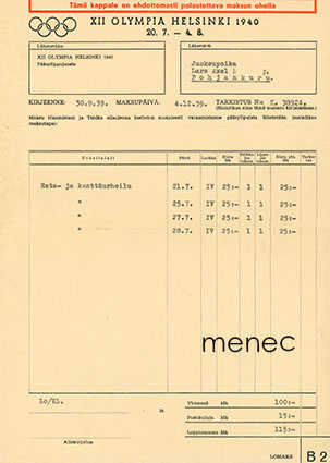 XII olympialaiset, lipputilaus, molemmat osat 