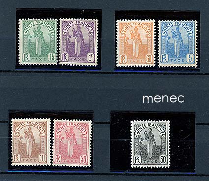 Ranska, Guinea, lunastusmerkkejä 1905-1927, sarja 