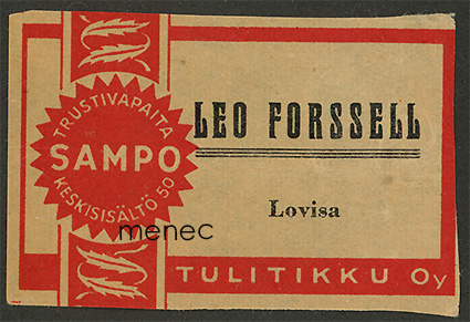 Kauppiasetiketti, Leo Forssell, Loviisa 