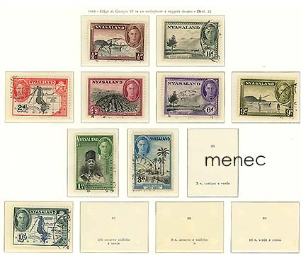 Iso-Britannia, Njassamaa, käyttösarjaa 1945, 9 kpl 