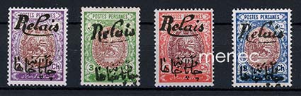 Iran, käyttösarja Relais-ylipainamalla 1911, 4 kpl 