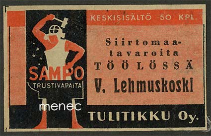 Seppä-etiketti, V. Lehmuskoski, Helsinki 
