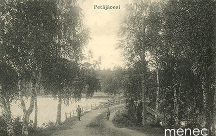 Petäjävesi, mies ja poika tiellä 