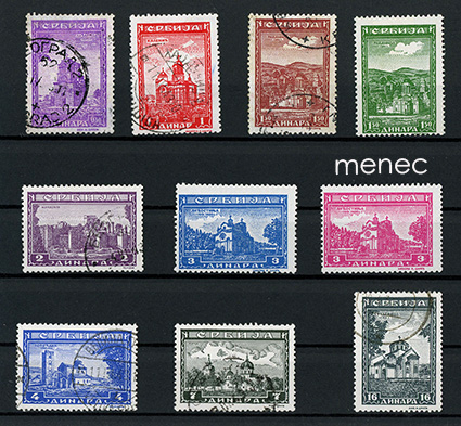 Saksa, miehitetty Serbia, serbialaisia luostareita 1942, 10 kpl 