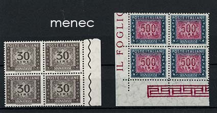 Italia, lunastusmerkit 1961, päätynelilöt 