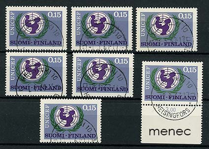 UNICEF 20 vuotta 1966, 7 hyvää leimaa 