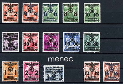 Saksa, Generalgouvernement, kotkaylipainanta puolalaisille merkeille 1940, 2 julkaisuerää 