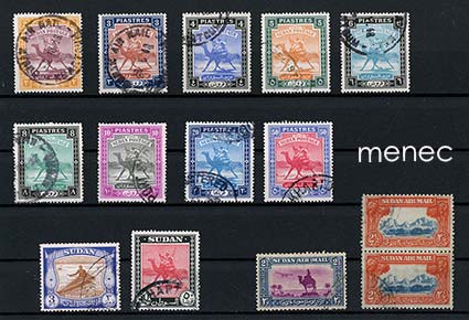 Iso-Britannia, Sudan, käyttösarjoja 1947-1951 ja lentopostimerkkejä 1931-1950 