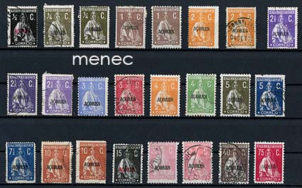 Portugali, Azorit, Ceres-käyttösarjoja 1912-1930, 38 kpl 