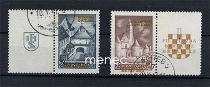 Kroatia, kultaiset ylipainamat Jugoslavian merkeille 1941, lisälipukkeilla 