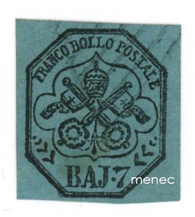 Italia, Kirkkovaltio, paavin vaakunasarja 1852, 7 Baj 