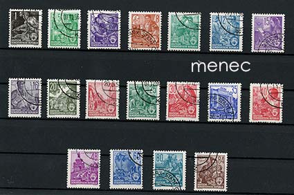 Saksa, DDR, viisivuotissuunnitelma-käyttösarja 1957, eri laitoksia, 35 kpl 